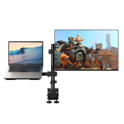 China Metal Dual Adjustable LCD Monitor Desktop Mount Bracket Arm Stand and Laptop Stand Mount Screen Holder for sale