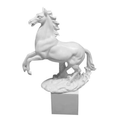 China Custom Manufactured Polyresin Animal Crafts Europe Matt White Horse Statue for sale