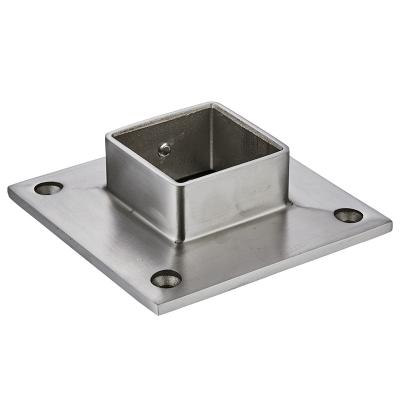 China Contemporary Square SS304 / 316 High Quality Post Railing Stainless Steel Base Plate for sale