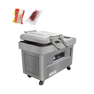 China Food Double Chamber Tea Bag Machine Roasting Chicken Fish Vacuum Packing Packaging Machine for sale