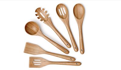 China 6pcs Wooden Kitchen Utensil Set splinterfree Dentfree Non Phthalate for sale