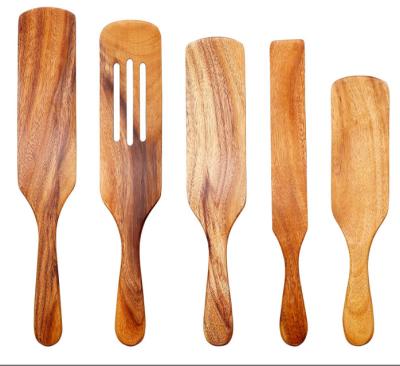 China Multifunction Kitchen Wooden Utensil Set , Scratchfree Wooden Handle Spatula Set for sale