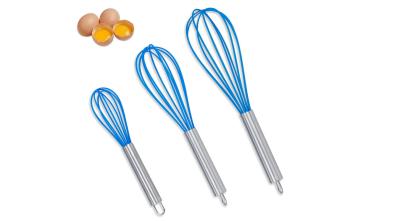 China Blue Silicone Egg Beater Wire Whisk Odorless Nonremain CIQ Approved for sale