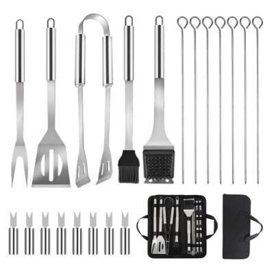 China FDA Approved Camping Bbq Utensil Set , 20pcs Stainless Steel Grill Tool Set for sale