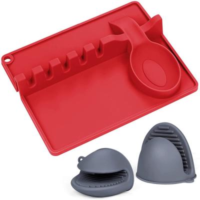 China 2 In 1 Silicone Utensil Rest Multifunctional Dishwasher Friendly for sale