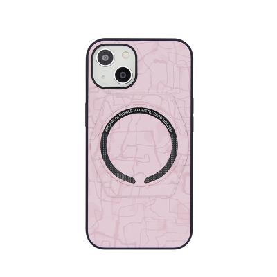 China Shockproof Magnetic Wireless Charging Case For iPhone 13 Cell Phone Shockproof Leather Case With Magnetic Stand For iPhone 12 11 pro for sale