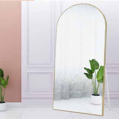 China Simple design frame arc mirror full length mirror floor standing explosion-proof environment-friendly mirror with support frame for sale