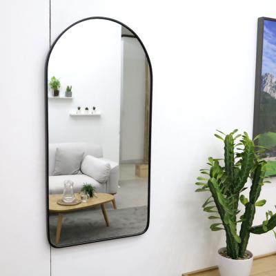 China New Product Bedroom Arch Shape Wall Hanging Metal Ledge Strip Frame Explosion-proof Environmental Friendly Mirrors With Hook for sale