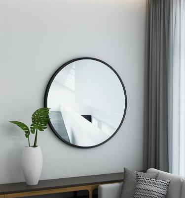 China Art Alloy Framed Mirror For Round Wall Hanging Anti-Explosion Durable Decorative Mirror Elegant Hotel Home for sale