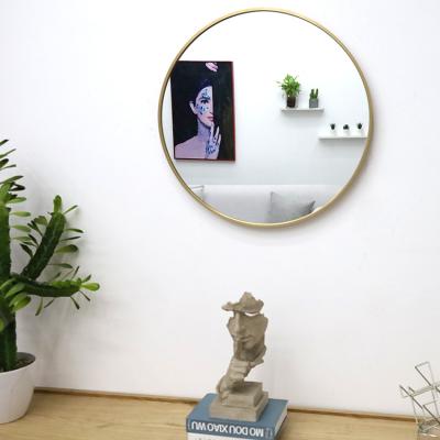 China Accent Wall Decorative Mirror Durable Anti-Explosion Contemporary Distressed Hanging Mirror Small For Villa Bathroom 50*50cm for sale