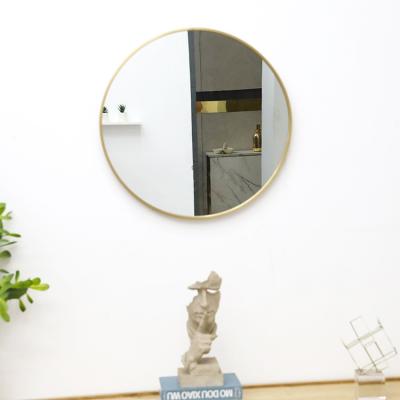 China Circle Aluminum Alloy Bathroom Decoration Durable Black Frame Mounted Mirror Frame 70*70cm for sale