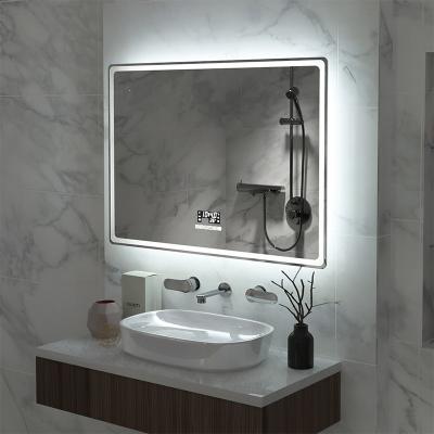 China Venetio Wall Mounted Bathroom Touch Screen Glass Mirror Lighted Wifi Magic Lighted Smart Mirror for sale