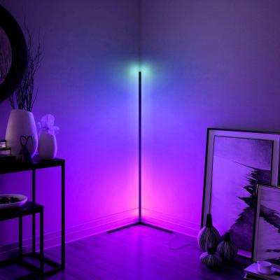 China Modern RGB Color Changing Led Corner Floor Lamp RGB Multi Color LED Corner Light With Remote for sale