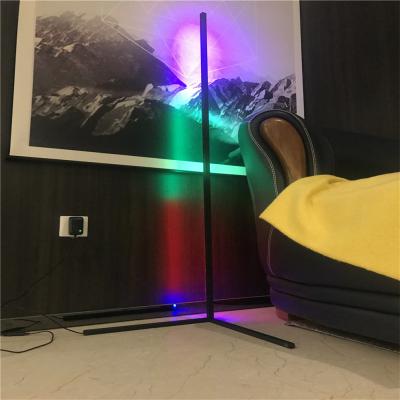 China 142cm Modern Decorative LED Tripod Corner Tripod Corner Light RGB Remote Control Floor Lamp For Living Room for sale