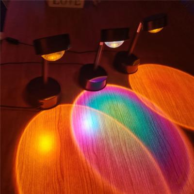 China New 2021 Hot Sale Modern Nordic Table RGB Led Night Projector Sunset Lamp,Eternal Rainbow Sunset Projection Lamp For Room for sale