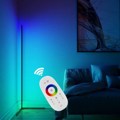 China Dropshipping Modern Running Nordic Shelf Standing Tripod Corner LED Contemporary Smart Modern RGB Floor Lamp for sale