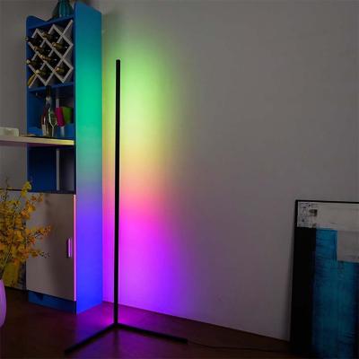 China Modern hot sale remote control tripod led vertical floor lamp RGB corner LED light in living room for sale