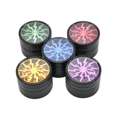 China Aluminum Alloy New 4 Layer 63MM Skylight Lightning Herb Grinder Grinder Smoking Cigarette Shop Maker Suppliers for sale