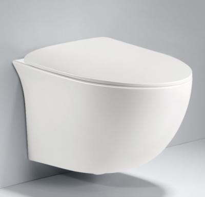 China Modern Design Nordic Bathroom Home Cistern Fashion Hidden Ceramic Wall Hung Toilet Bowl for sale