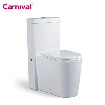 China Double-Flow Watermark Australia Standard Washdown WC Two Piece Toilet for sale