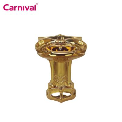 China Pedestal Wash Basin Molds Indian Style Gold Plated Retro Bathroom Sink Luxurious Pedestal Wash Basin for sale