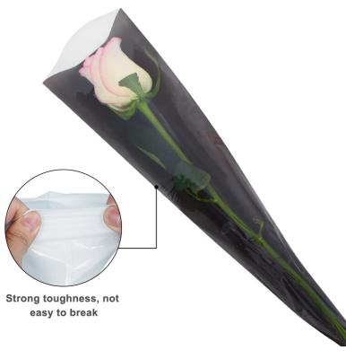 China Eco Friendly Clear V Shaped Bopp Reusable Needle Perforated Fresh Cut Flower Wrapping Pot Sleeves Bags zu verkaufen