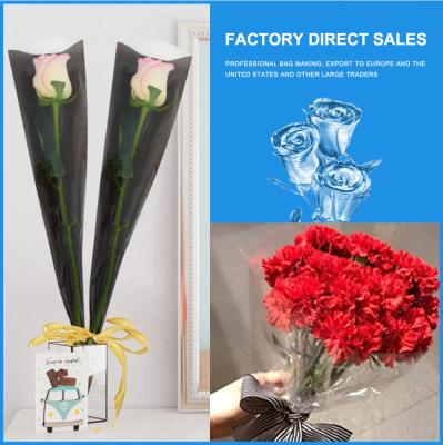 China Clear Plastic Biodegradable Flower Wrapping Bouquets Sleeves Packaging For Cut Flowers Single Rose zu verkaufen