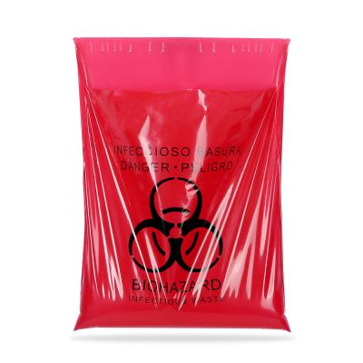 China Red Self Seal Biohazard Waste Healthcare Autoclave Bags With Adhesive Strip zu verkaufen