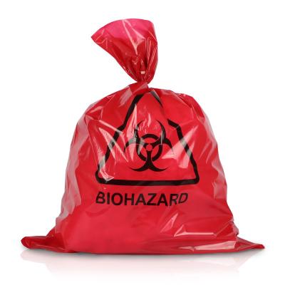 China HDPE inútil médico rojo de encargo del LDPE de los bolsos 65MIC de la autoclave ISO9001 en venta