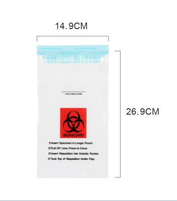 Κίνα 95kap LDPE πυκνά 0.04mm Ziplock Biohazard πλαστικών τσαντών χυτρών πιέσεως προς πώληση