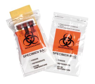 China OEM ODM 10x12inch LDPE de Medische Verpakking van Biohazard van Specimenzakken Te koop