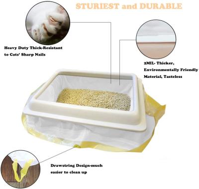 China Bemerkte en LDPE Cat Litter Box Liners van Unscented Drawstring Te koop