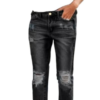 China Breathable Ripped Slim Fit Washed Jeans for sale