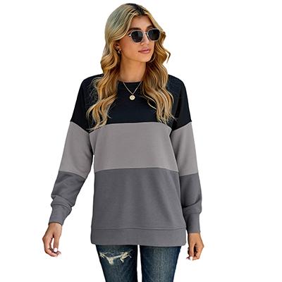 China Anti-pilling Colorblock Contrast Quilting Sweatshirt With Slits for sale