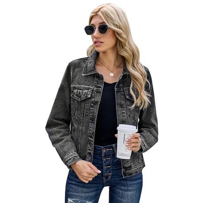 China Waterproof 2021 Winter Ladies Fashion Sale Women Jeans Cufflinks Warm Denim Jacket for sale