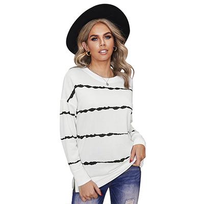 China Anti-pilling Tie Dye Black Stripes Sweatshirt for sale