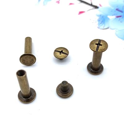 China Flat Manufacturers Supply Metal Chicago Book Clip Screws Bronze Composite Aluminum Chica Brass Antique Black Silver Color Wholesale for sale