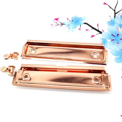 China Office storage paper storage Guangdong supplier best selling 10cm brass bronze finish metal flat clipboard clip for wood metal 120m new technology board2019 for sale