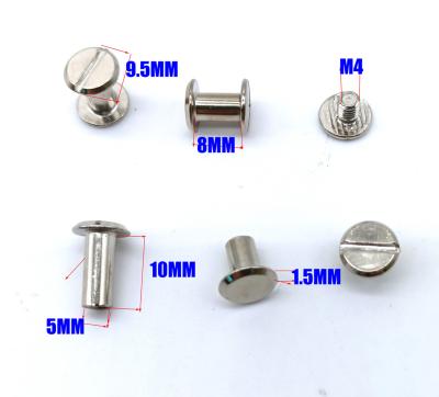 China 5mm Flat Rivet Account Book Nickel Plated Steel Chicago Female Binding Screws for sale