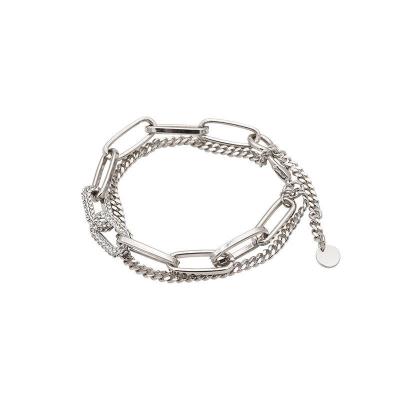 China FASHIONABLE best-selling double-layer retro female geometric chain bracelet cavity temperament wild bracelet for sale