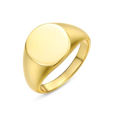 China FASHIONABLE Men's and Women's Custom Engravable Silver Seal Ring 925 Sterling Gold Vermeil Jewelry for sale