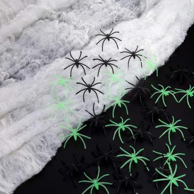 China Festival Stuff 1000 Square Feet Spider Web Halloween Decorations For Indoor And Outdoor Spooky Spider Webbing With Plastic Spiders for sale