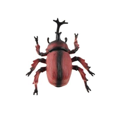 China Fashionable Soft Squeeze Noise Rubber Unicorn Beetle Toys Animal Custom Vivid Plastic Toys for sale