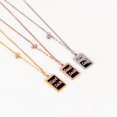 China TRENDY fashion good luck charm pendant stainless steel necklace for sale