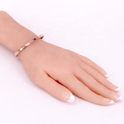 China Office/career fashion diamond stainless steel cuff bracelets for women for sale