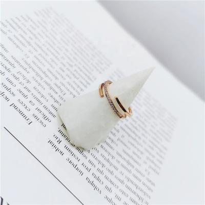 China High Quallity new fashion stainless steel micro zircon gold diamond ring for women for sale