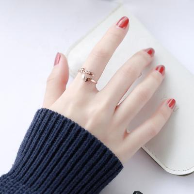 China High Quallity fashion couples jewelry adjustable stainless steel love heart rings for girl for sale