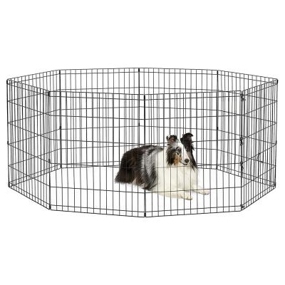 China 8 Panels Portable Breathable Collapsible High Quality Luxury Stainless Metal Folding Fence Large Dog Cage for sale