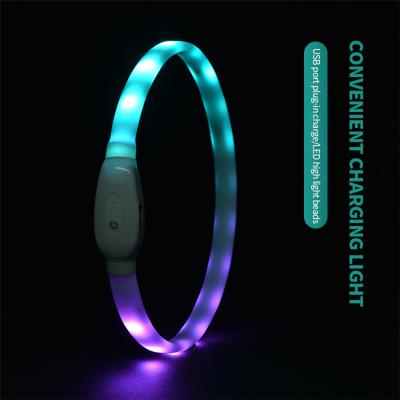 China Usb Stable Indoor And Outdoor Charging Glow In The Night Pet Collars Breathable Comfort Led Lights Dog Pets Collars for sale