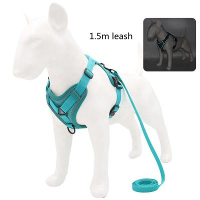 China Factory Wholesale Custom Reflective Spot Dog Backpack Harness Vest Collar Dog Harness Leash Set For Dog for sale